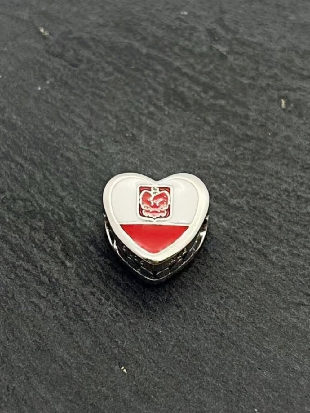 Pandora I Love Poland Exclusive Heart Charm Sterling Silver Jewelry